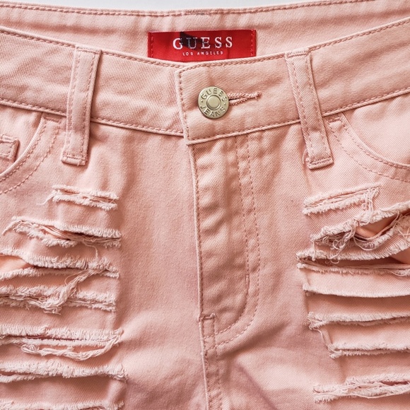 NEW GUESS Reesa Shredded Cutoff Shorts SZ 27 - Picture 7 of 8